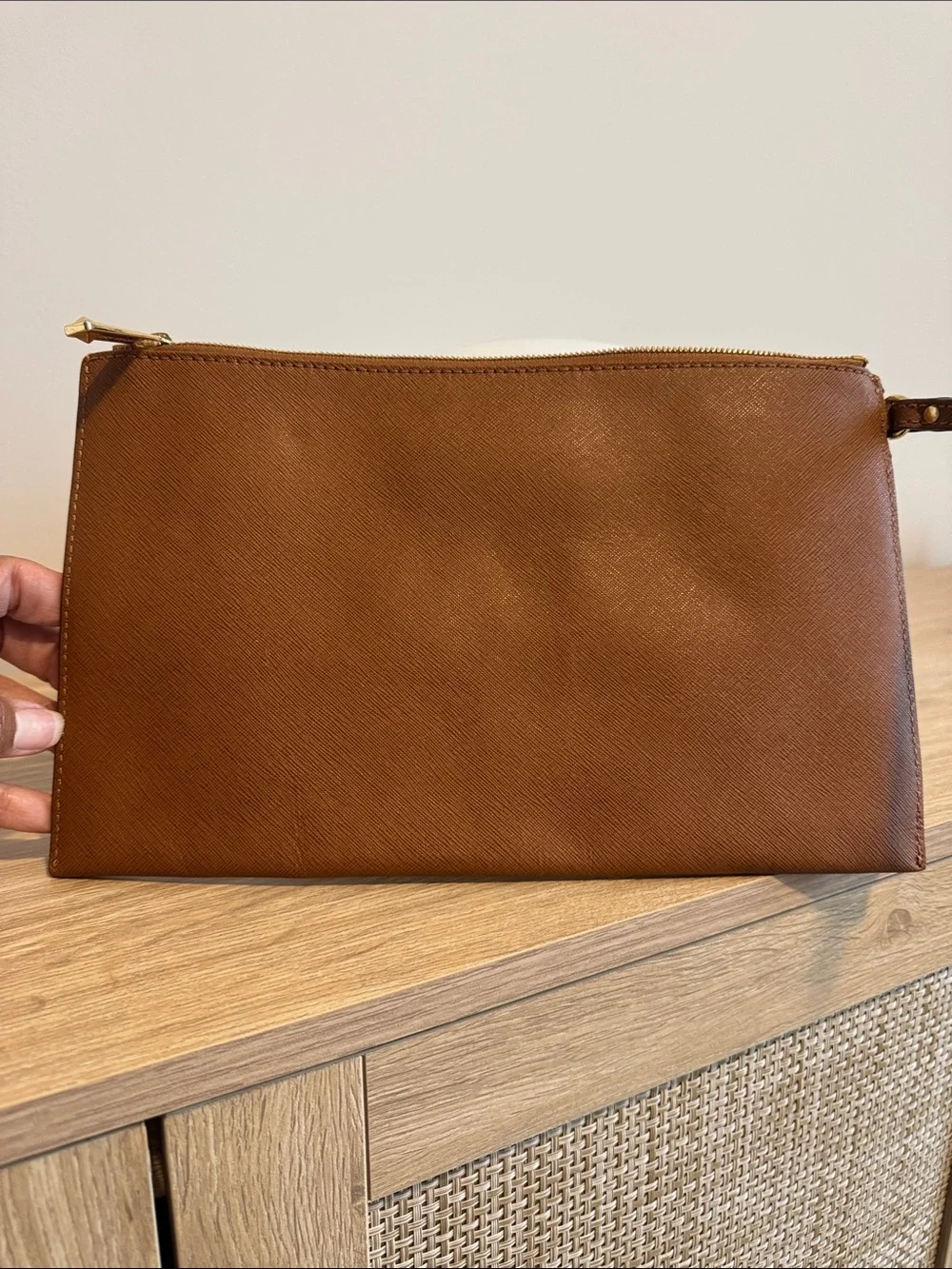 NWOT Michael Kors Chestnut Leather Studded Wristlet